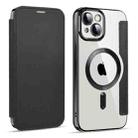 For iPhone 15 Plus MagSafe Magnetic RFID Anti-theft Leather Phone Case(Black) - 1
