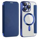 For iPhone 15 Pro Max MagSafe Magnetic RFID Anti-theft Leather Phone Case(Dark Blue) - 1