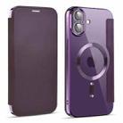 For iPhone 16 Plus Shield MagSafe RFID Anti-theft Leather Phone Case(Purple) - 1