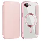 For iPhone 16e Shield MagSafe RFID Anti-theft Leather Phone Case(Pink) - 1
