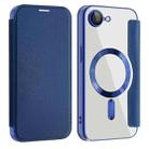 For iPhone 16e Shield MagSafe RFID Anti-theft Leather Phone Case(Dark Blue) - 1