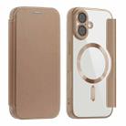 For iPhone 17 Shield MagSafe RFID Anti-theft Leather Phone Case(Desert Gold) - 1