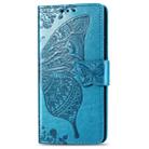 Butterfly Love Flowers Embossing Horizontal Flip Leather Case for OnePlus 7 Pro, with Holder & Card Slots & Wallet & Lanyard(Blue) - 7
