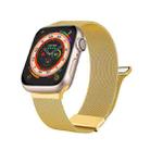 For Apple Watch Ultra 49mm Milan Double Magnetic Steel Mesh Watch Band(Gold) - 1