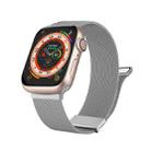 For Apple Watch 8 45mm Milan Double Magnetic Steel Mesh Watch Band(Silver) - 1
