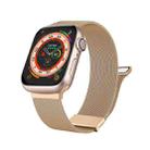 For  Apple Watch 7 45mm Milan Double Magnetic Steel Mesh Watch Band(Rose Gold) - 1