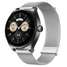 For Huawei Watch Buds Milan Double Magnetic Steel Mesh Watch Band(Silver) - 1