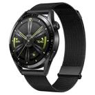 For Huawei Watch GT3 46mm Milan Double Magnetic Steel Mesh Watch Band(Black) - 1