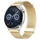 For Huawei Watch GT3 46mm Milan Double Magnetic Steel Mesh Watch Band(Gold) - 1