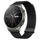 For Huawei Watch GT2 Pro / GT2 46mm Milan Double Magnetic Steel Mesh Watch Band(Black) - 1