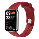 For Xiaomi Mi Band 8 Pro Solid Color Reverse Buckle Silicone Watch Band(Wine Red) - 1