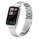 For Xiaomi Mi Band 8 Pro Three Bead Metal Stainless Steel Watch Band(Silver) - 1