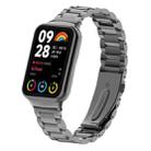 For Xiaomi Mi Band 8 Pro Three Bead Metal Stainless Steel Watch Band(Black) - 1