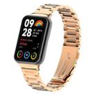 For Xiaomi Mi Band 8 Pro Three Bead Metal Stainless Steel Watch Band(Rose Gold) - 1