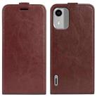For Nokia C12 R64 Texture Single Vertical Flip Leather Phone Case(Brown) - 1