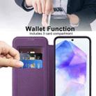 For Samsung Galaxy A55 5G Shield Magsafe RFID Anti-theft Rhombus Leather Phone Case(Purple) - 3