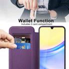 For Samsung Galaxy A15 Shield Magsafe RFID Anti-theft Rhombus Leather Phone Case(Purple) - 3