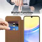 For Samsung Galaxy A15 Shield Magsafe RFID Anti-theft Rhombus Leather Phone Case(Brown) - 3