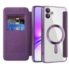 For Samsung Galaxy A05 Shield Magsafe RFID Anti-theft Rhombus Leather Phone Case(Purple) - 2