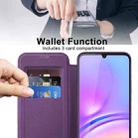 For Samsung Galaxy A05 Shield Magsafe RFID Anti-theft Rhombus Leather Phone Case(Purple) - 3