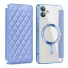 For Samsung Galaxy A05 Shield Magsafe RFID Anti-theft Rhombus Leather Phone Case(Blue) - 1