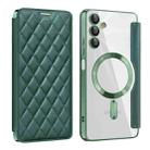 For Samsung Galaxy A05s Shield Magsafe RFID Anti-theft Rhombus Leather Phone Case(Green) - 1