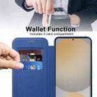 For Samsung Galaxy S24 FE 5G Shield MagSafe RFID Anti-theft Rhombus Leather Phone Case(Dark Blue) - 3