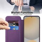 For Samsung Galaxy S24 FE 5G Shield MagSafe RFID Anti-theft Rhombus Leather Phone Case(Purple) - 3