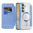 For Samsung Galaxy S24 FE 5G Shield MagSafe RFID Anti-theft Rhombus Leather Phone Case(Blue) - 2