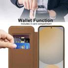 For Samsung Galaxy S24 FE 5G Shield MagSafe RFID Anti-theft Rhombus Leather Phone Case(Brown) - 3