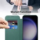 For Samsung Galaxy S25 5G Shield MagSafe RFID Anti-theft Rhombus Leather Phone Case(Green) - 3
