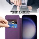 For Samsung Galaxy S25+ 5G Shield MagSafe RFID Anti-theft Rhombus Leather Phone Case(Purple) - 3