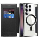 For Samsung Galaxy S25 Ultra 5G Shield MagSafe RFID Anti-theft Rhombus Leather Phone Case(Black) - 2