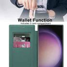 For Samsung Galaxy S25 Ultra 5G Shield MagSafe RFID Anti-theft Rhombus Leather Phone Case(Green) - 3