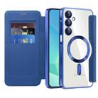 For Samsung Galaxy A16 5G Shield MagSafe RFID Anti-theft Rhombus Leather Phone Case(Dark Blue) - 2
