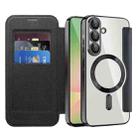 For Samsung Galaxy A56 5G Shield MagSafe RFID Anti-theft Rhombus Leather Phone Case(Black) - 2