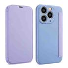 For iPhone 11 Pro Imitate Liquid Skin Feel Leather Phone Case with Card Slots(Purple) - 1