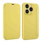 For iPhone 11 Pro Max Imitate Liquid Skin Feel Leather Phone Case with Card Slots(Yellow) - 1