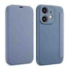 For iPhone 12 mini Imitate Liquid Skin Feel Leather Phone Case with Card Slots(Grey) - 1