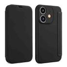 For iPhone 12 Imitate Liquid Skin Feel Leather Phone Case with Card Slots(Black) - 1