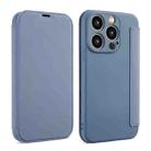 For iPhone 12 Pro Max Imitate Liquid Skin Feel Leather Phone Case with Card Slots(Grey) - 1