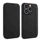 For iPhone 14 Pro Imitate Liquid Skin Feel Leather Phone Case with Card Slots(Black) - 1