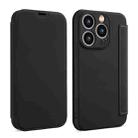 For iPhone 15 Pro Imitate Liquid Skin Feel Leather Phone Case with Card Slots(Black) - 1