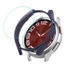 For Samsung Galaxy Watch6 Classic 43mm ENKAY Hat-Prince Electroplated Hard PC Case + 0.2mm 9H Glass Screen Protector(Dark Blue) - 1