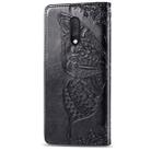 Butterfly Love Flowers Embossing Horizontal Flip Leather Case For One Plus 7  with Holder & Card Slots & Wallet & Lanyard(Black) - 7
