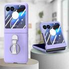 For Motorola  zara 40 Ultra Skin-Sensitive Integrated Ring Phone Case(Purple) - 1