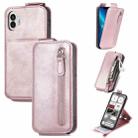 For Nothing Phone 2 Zipper Wallet Vertical Flip Leather Phone Case(Pink) - 1