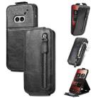 For Nothing Phone 2a Zipper Wallet Vertical Flip Leather Phone Case(Black) - 1