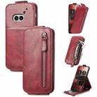 For Nothing Phone 2a Zipper Wallet Vertical Flip Leather Phone Case(Red) - 1