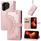 For Tecno Pova 5 4G Mandala Flower Embossed Leather Phone Case(Rose Gold) - 1